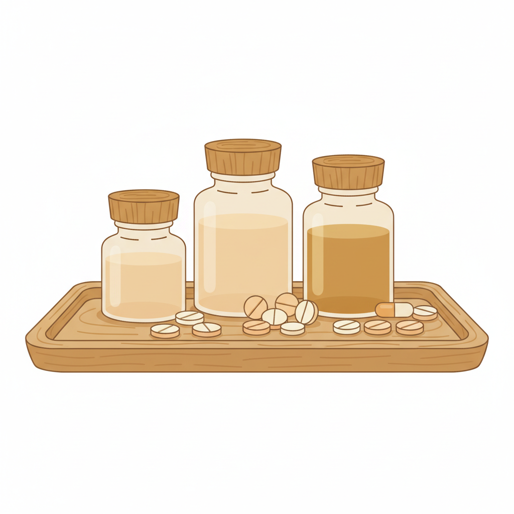 AGA治療薬の種類と作用機序を解説する図、薄毛改善への道筋を示す