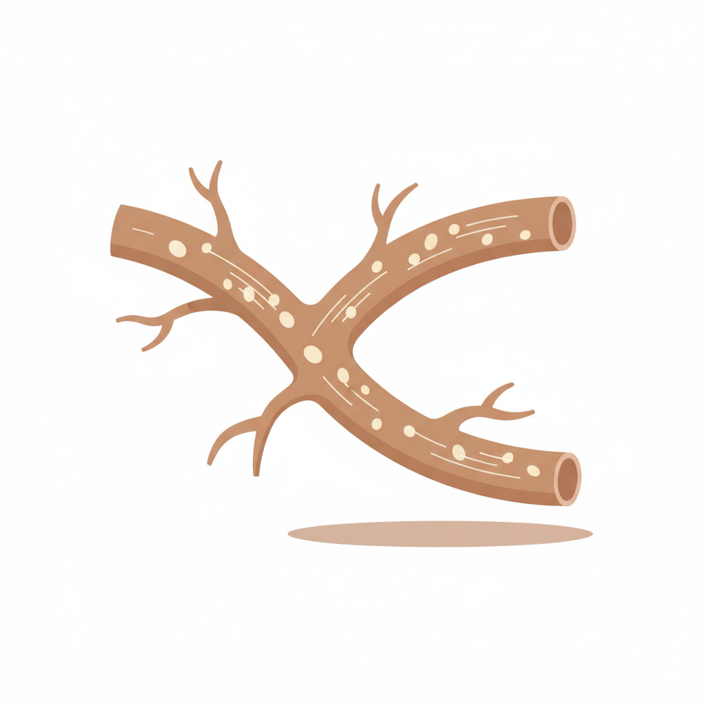 皮膚の内部で袋状に形成された粉瘤（アテローム）の構造と発生メカニズム