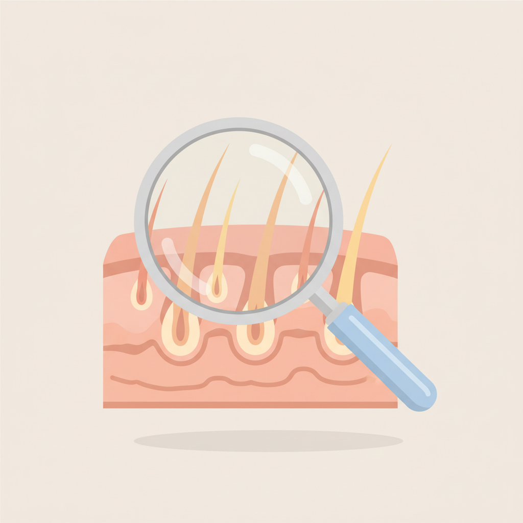 若年性AGAの初期段階で生え際が後退し始めた若い男性の頭部