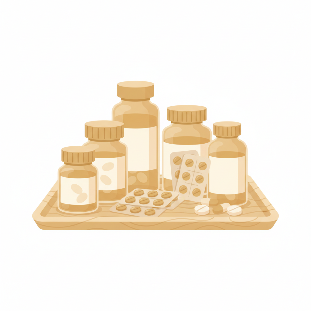 ED治療薬の錠剤が数種類並べられた様子、バイアグラ、レビトラ、シアリス