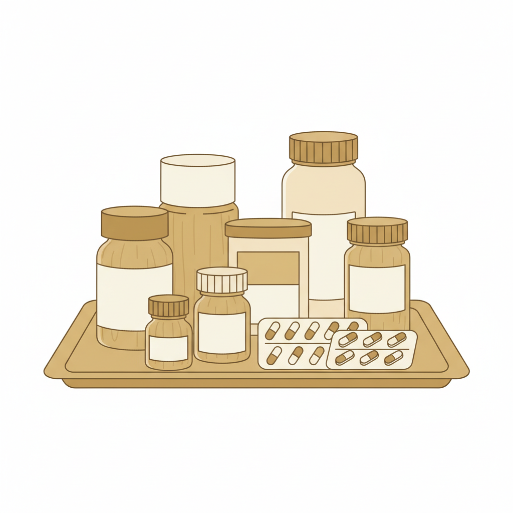 オンライン診療アプリの画面で医師と相談する様子と、処方箋が届くイメージ