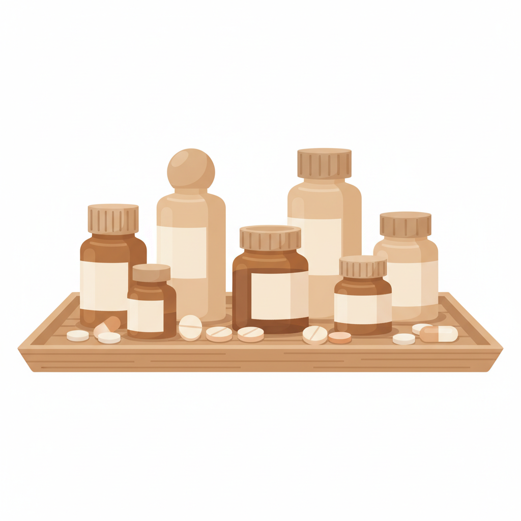 ジェネリック医薬品の錠剤が多数並べられ、コスト削減のメリットを示す