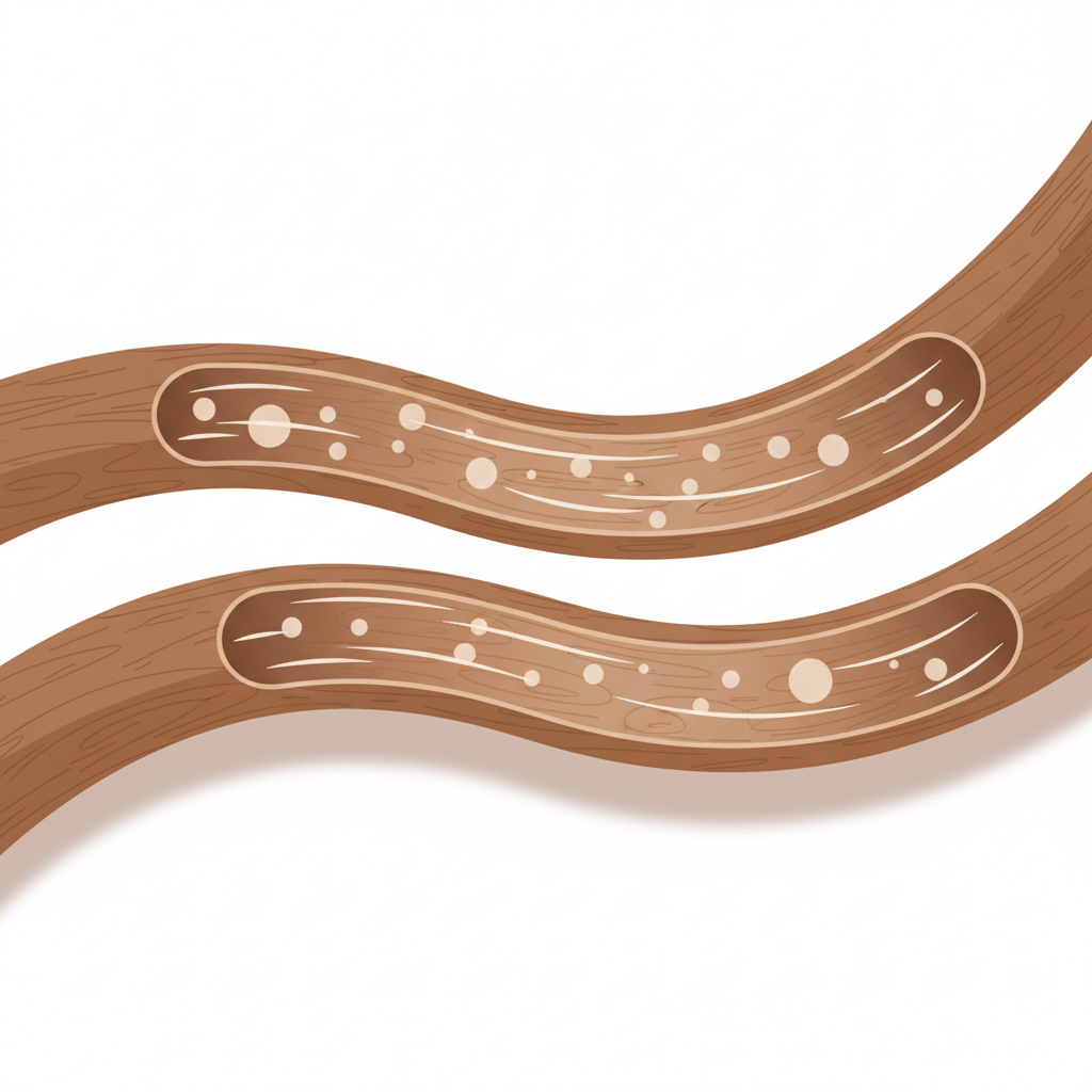 五苓散の生薬成分が体内の水分バランスを調整し、むくみを改善する様子