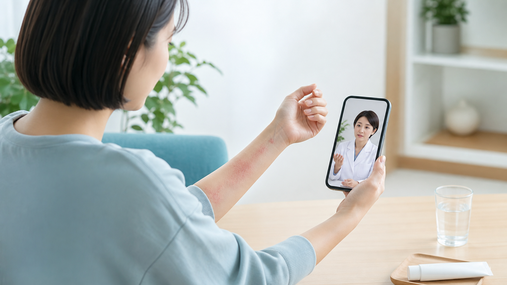 皮膚症状についてオンライン診療で相談する参考画像