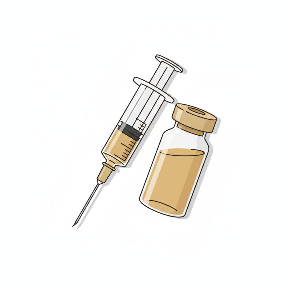皮膚の真皮層にヒアルロン酸が注入され、シワが改善する様子
