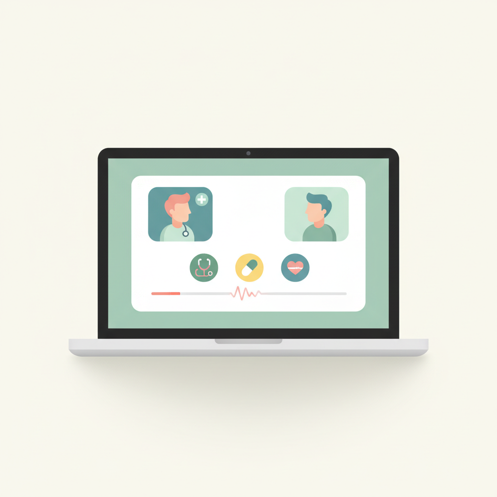 タブレットで医師と話す患者、多汗症のオンライン診療の利便性