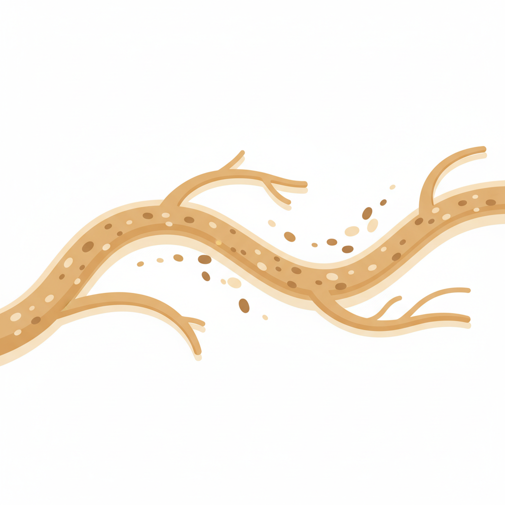 毛孔性苔癬の皮膚表面に見られる小さなブツブツとした角栓の状態