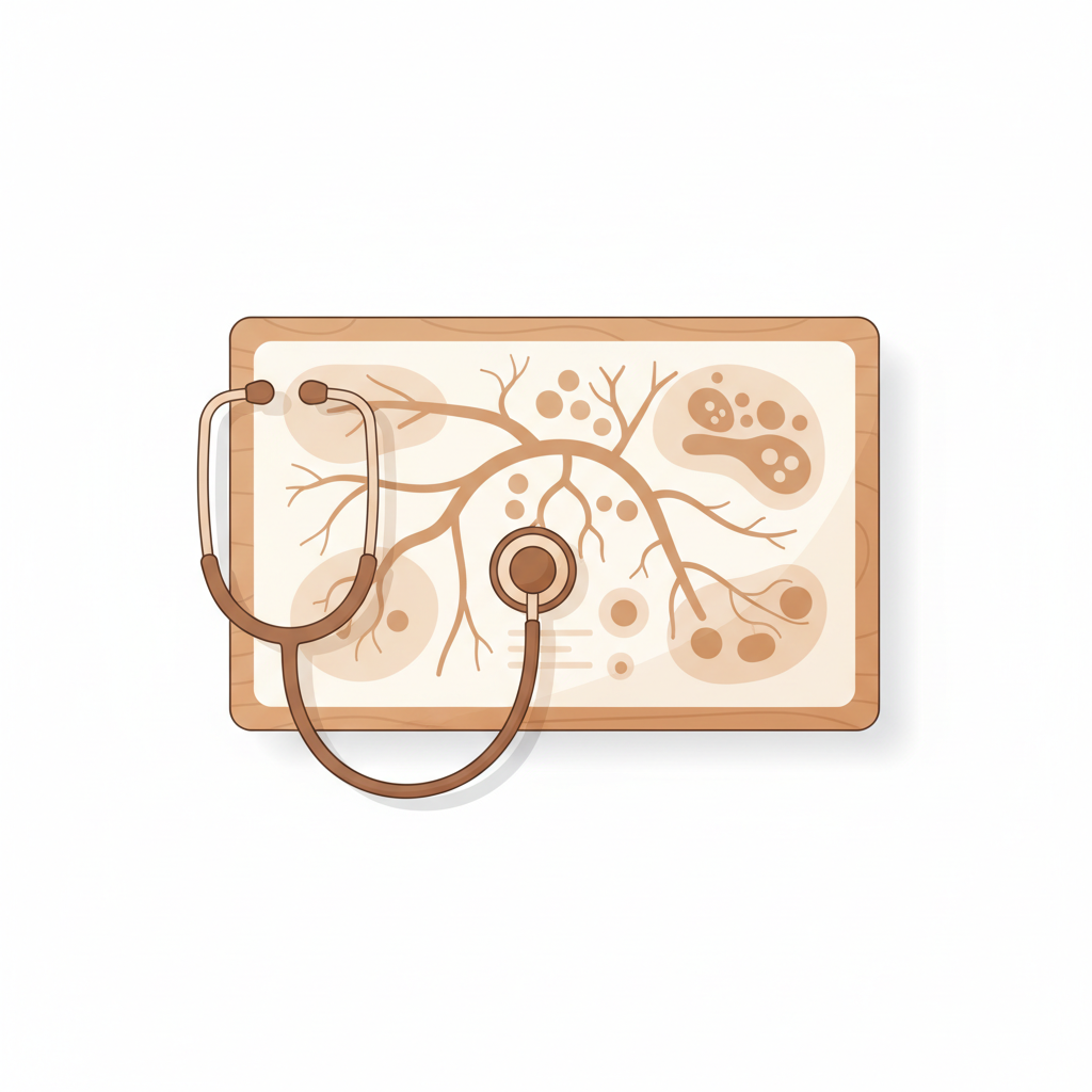 マラセチア毛包炎の診断に用いられる顕微鏡検査でカビを確認する様子