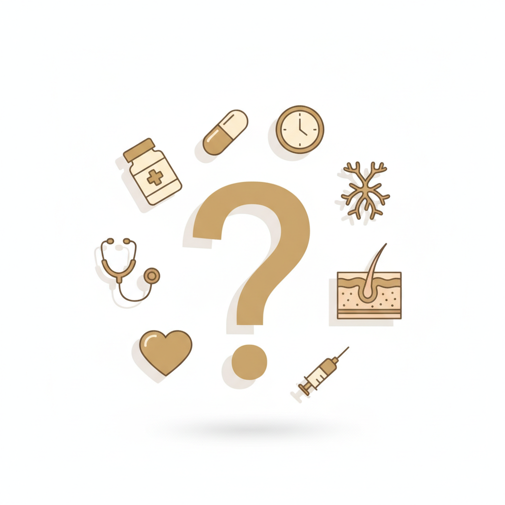 マスクニキビの疑問を解決するQ&A形式の吹き出しとチェックマーク