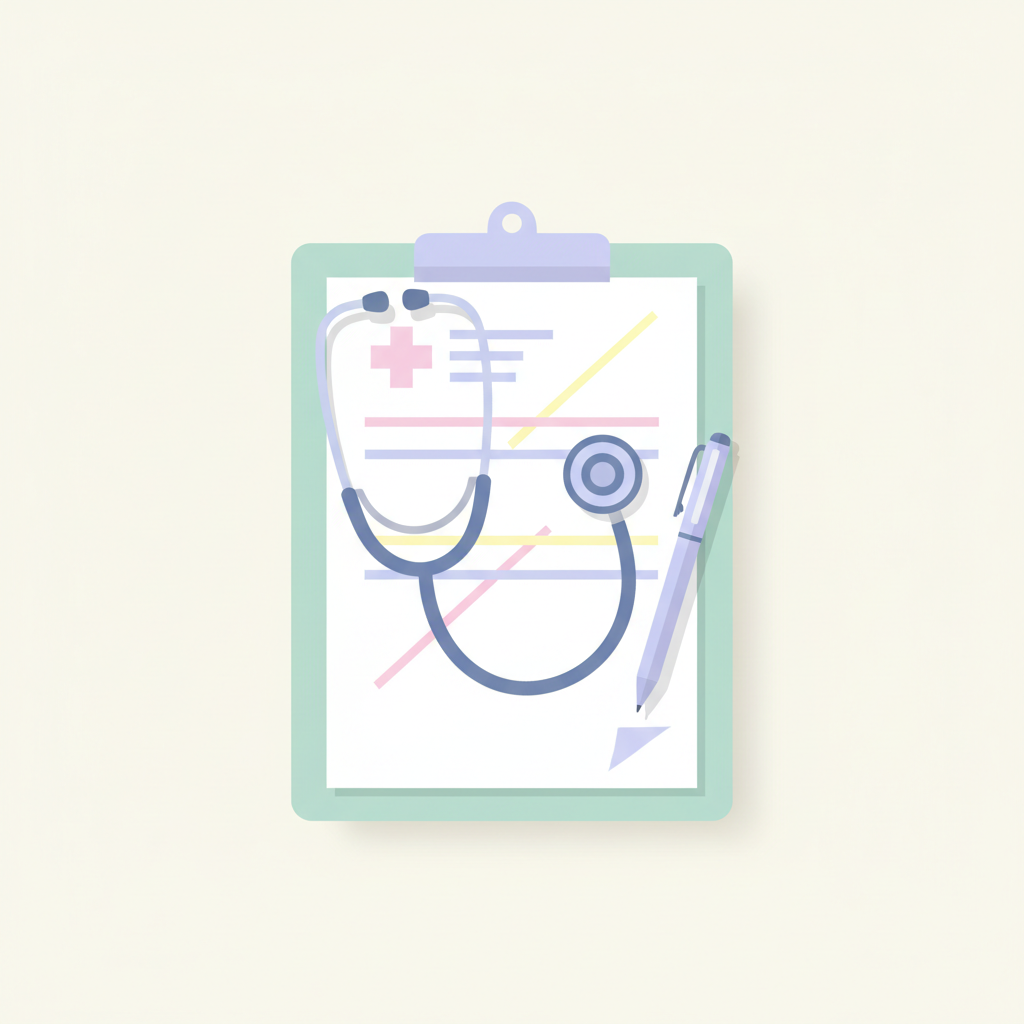 医療広告ガイドラインの文書と虫眼鏡、SEOとの関連性を探る様子