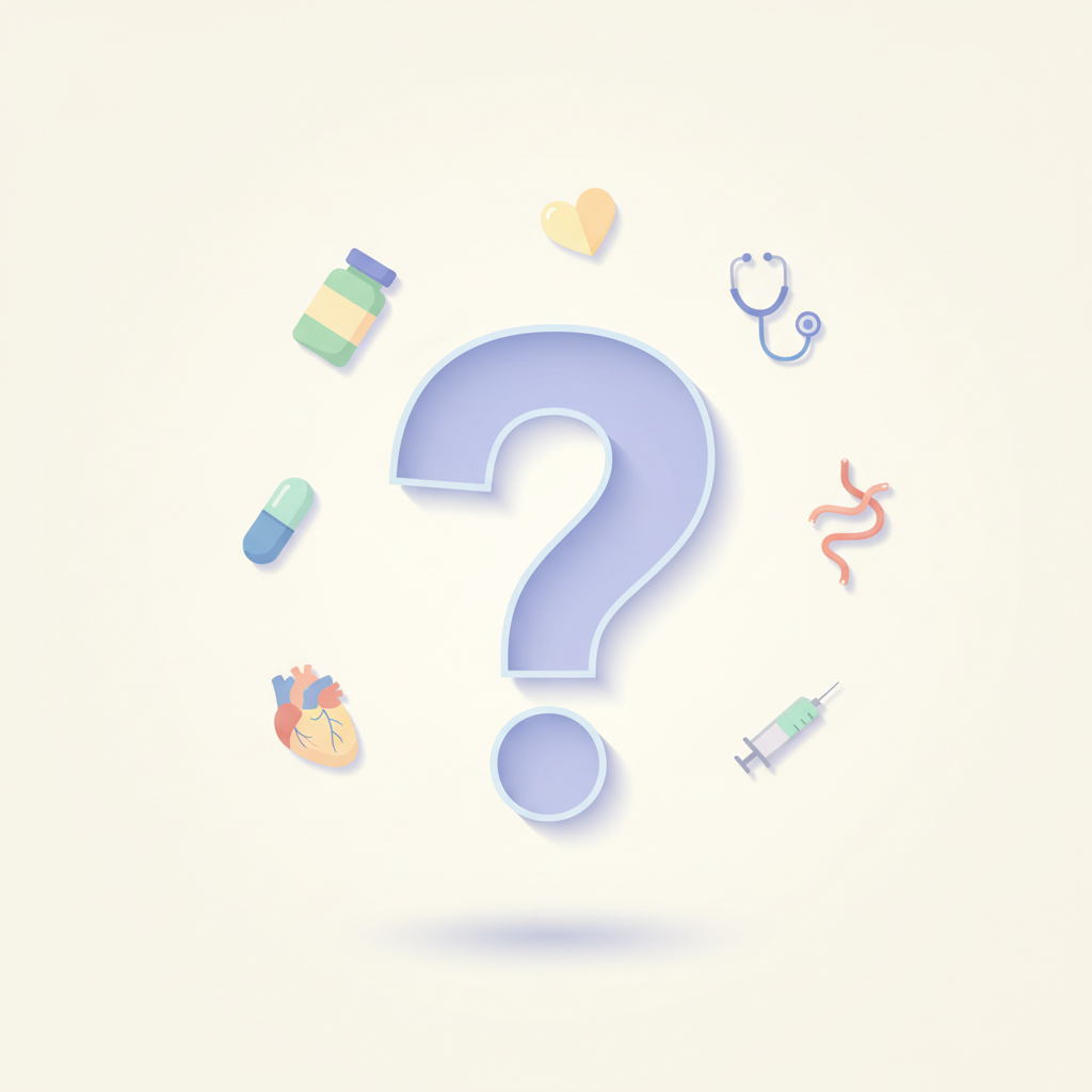 医療ポータルサイトに関するよくある質問と回答が並ぶ情報画面