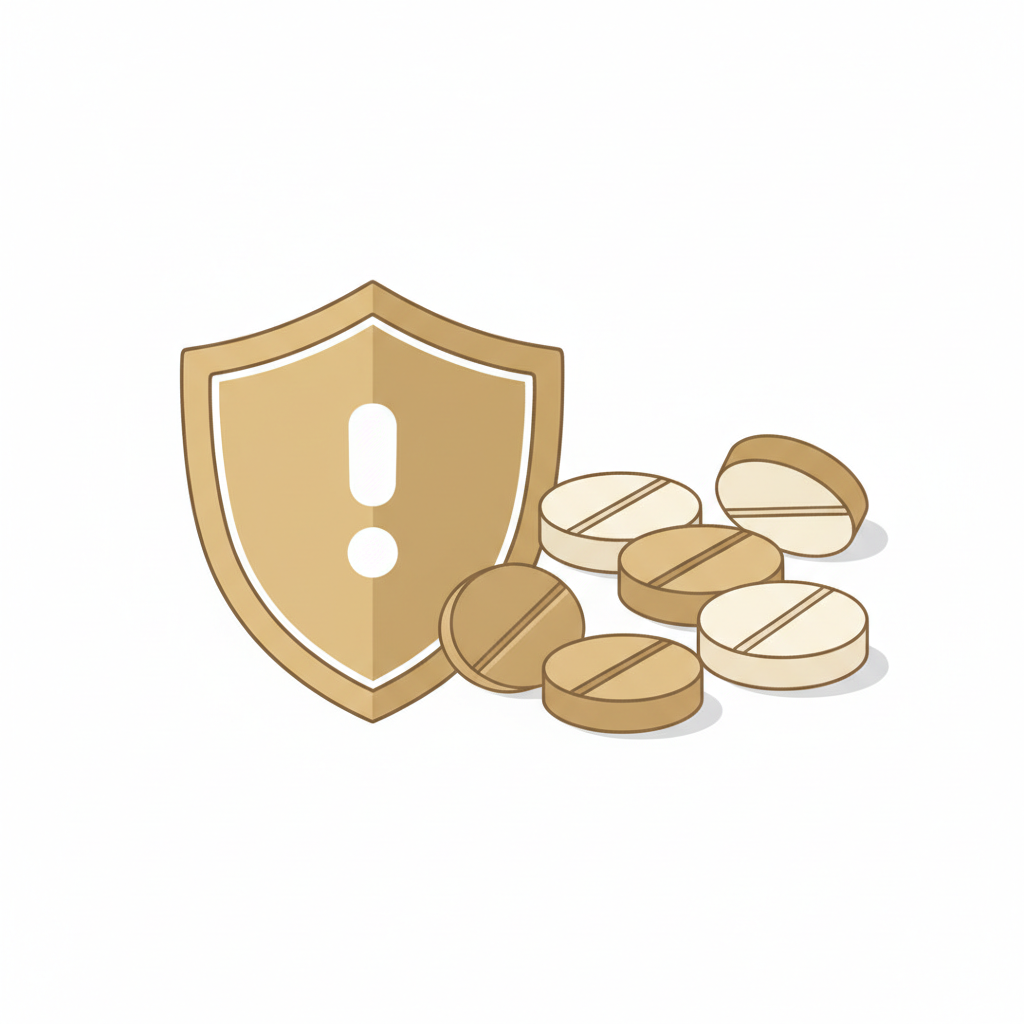 ミヤBMの適切な服用方法と注意すべき点を示すピクトグラム