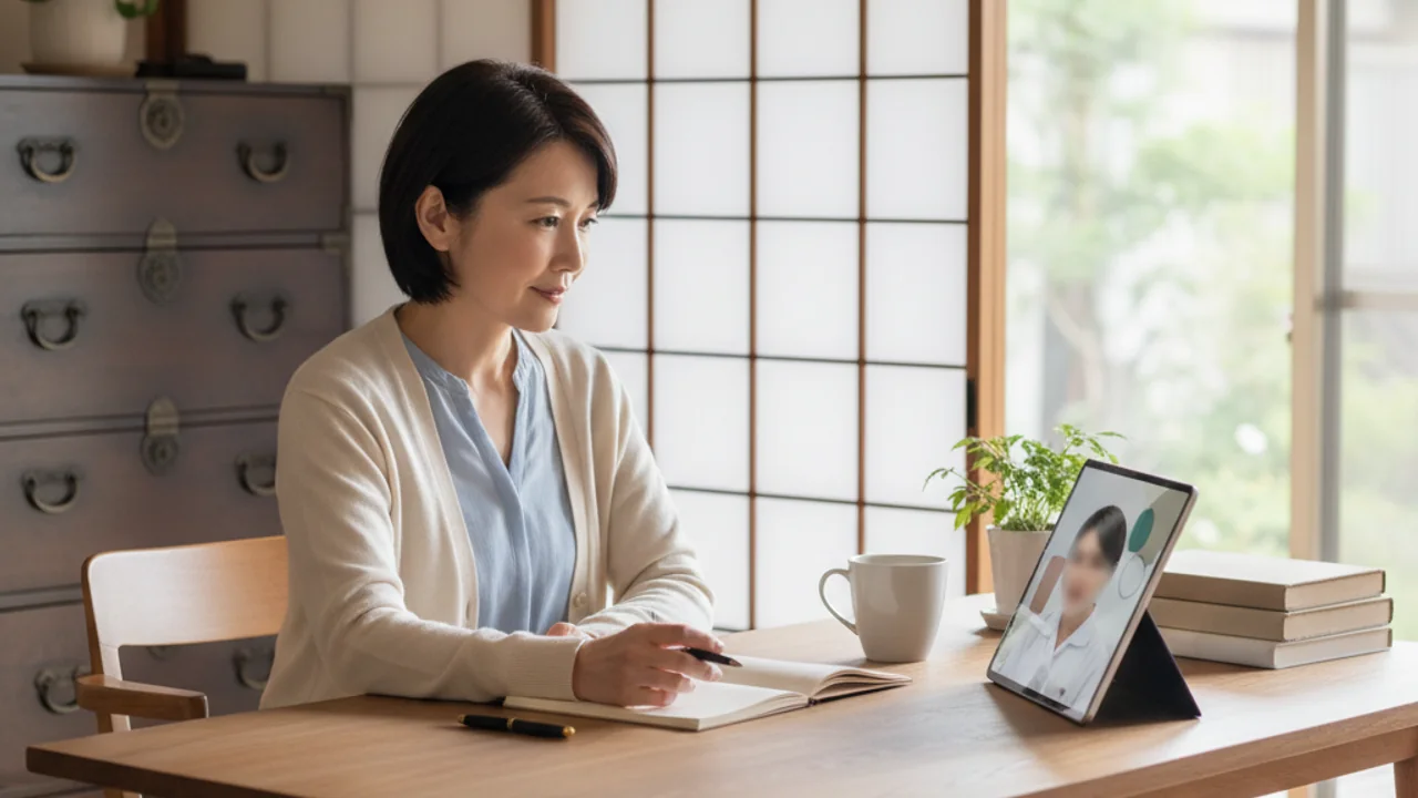 オンライン診療で治療目的や注意点を確認する人のイメージ