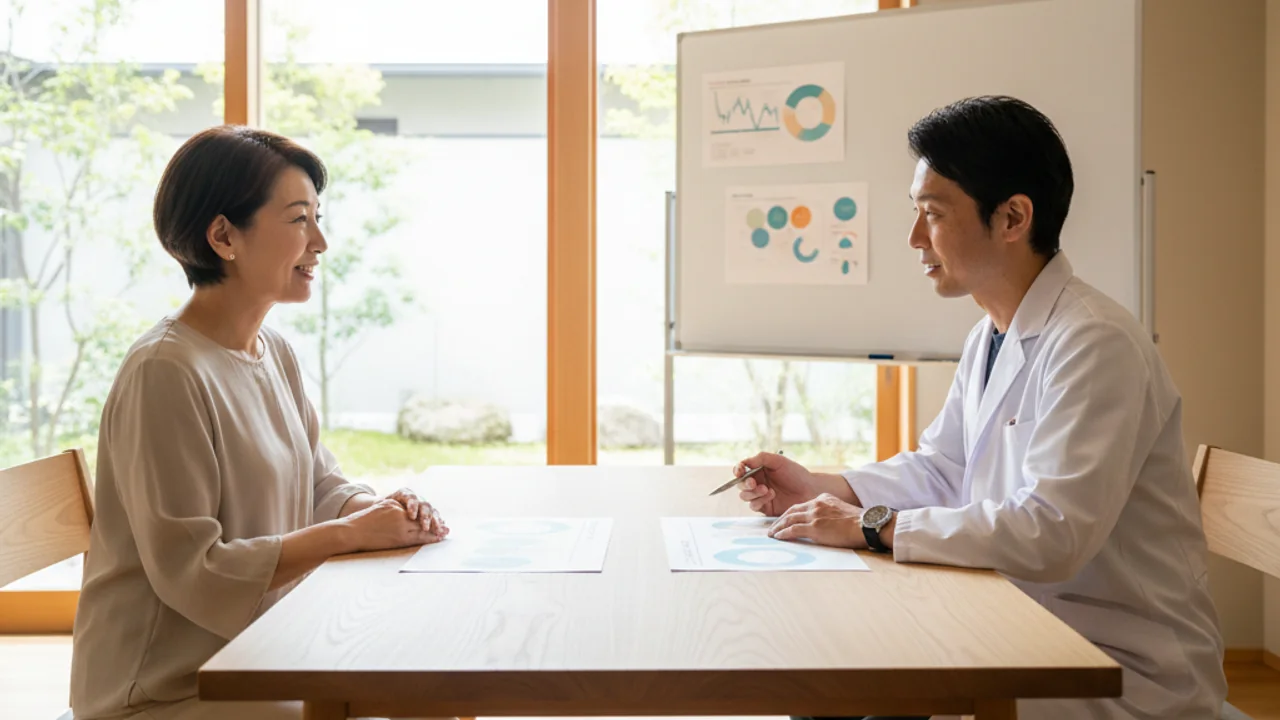 再診で用量や副作用を確認する人のイメージ