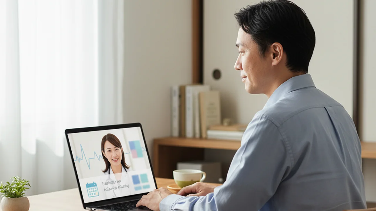 オンライン診療で費用や継続について医師に相談する人のイメージ