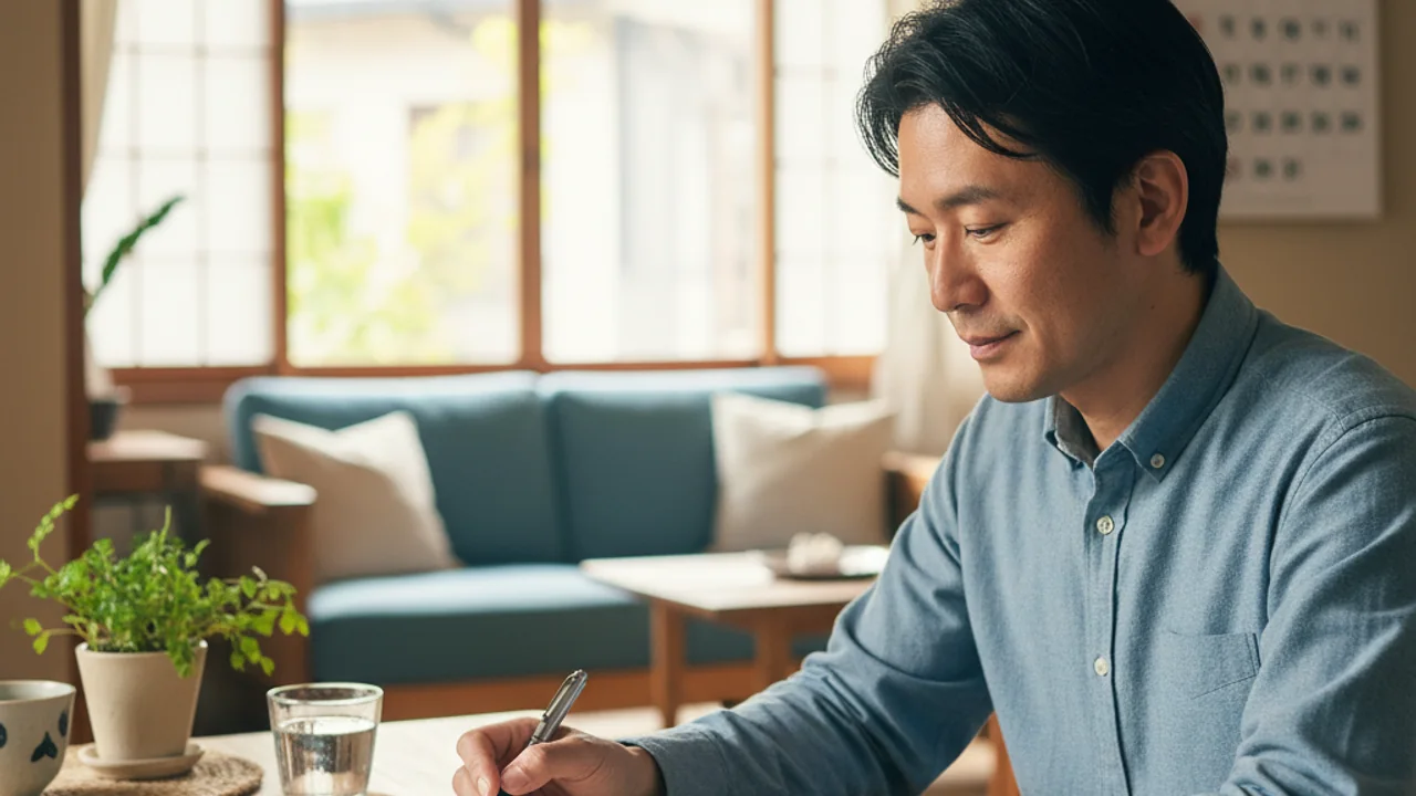 生活習慣と再診予定を見直す人のイメージ