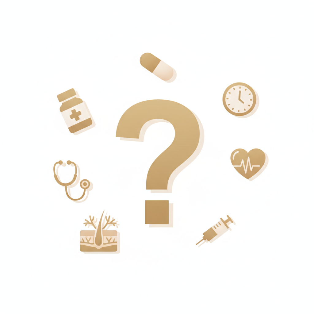 オンラインAGA治療に関する患者からの疑問点と専門医による回答を一覧で表示