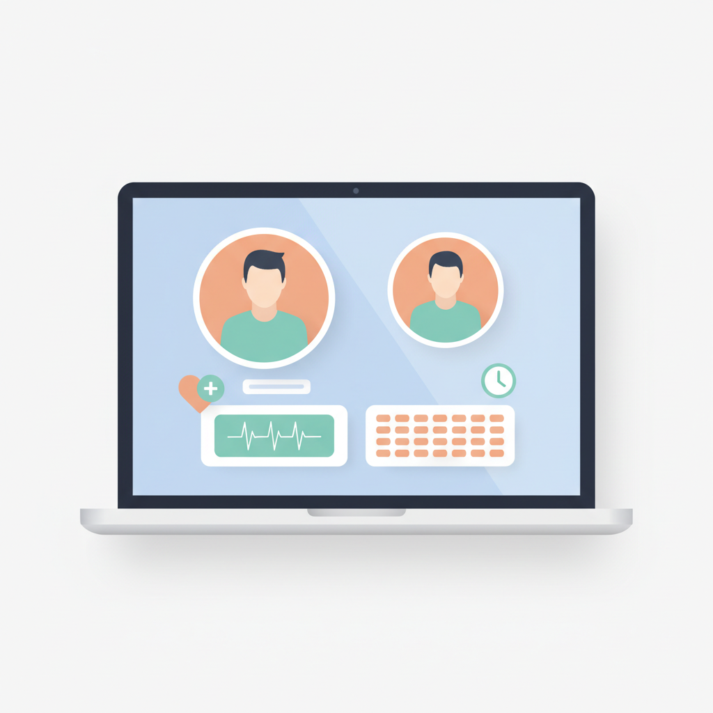 オンライン診療で医師が患者と対話、クリニックの集患効果を高める様子