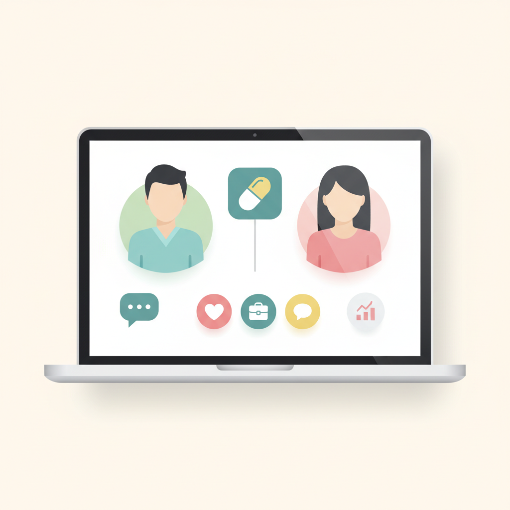 自宅でオンラインED治療を受ける男性の様子、プライバシー保護と利便性