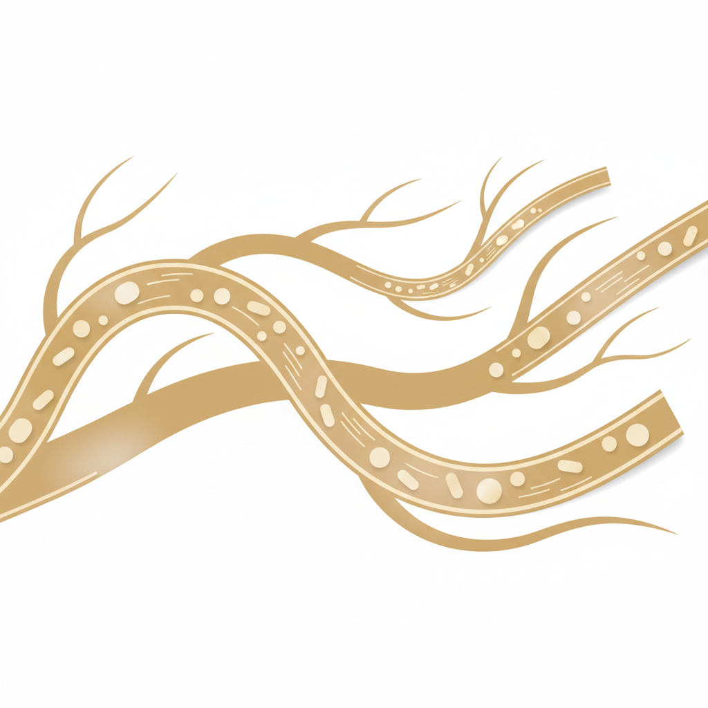 スマートフォンでオンライン診療を受ける女性と、まつ毛育毛剤の容器