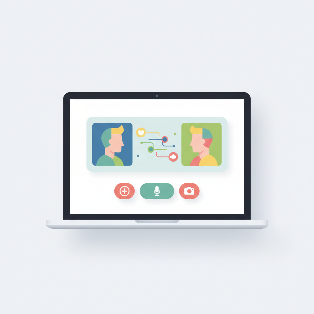 オンライン診療のメリットを説明する医師と患者の対話、利便性の高い医療サービス