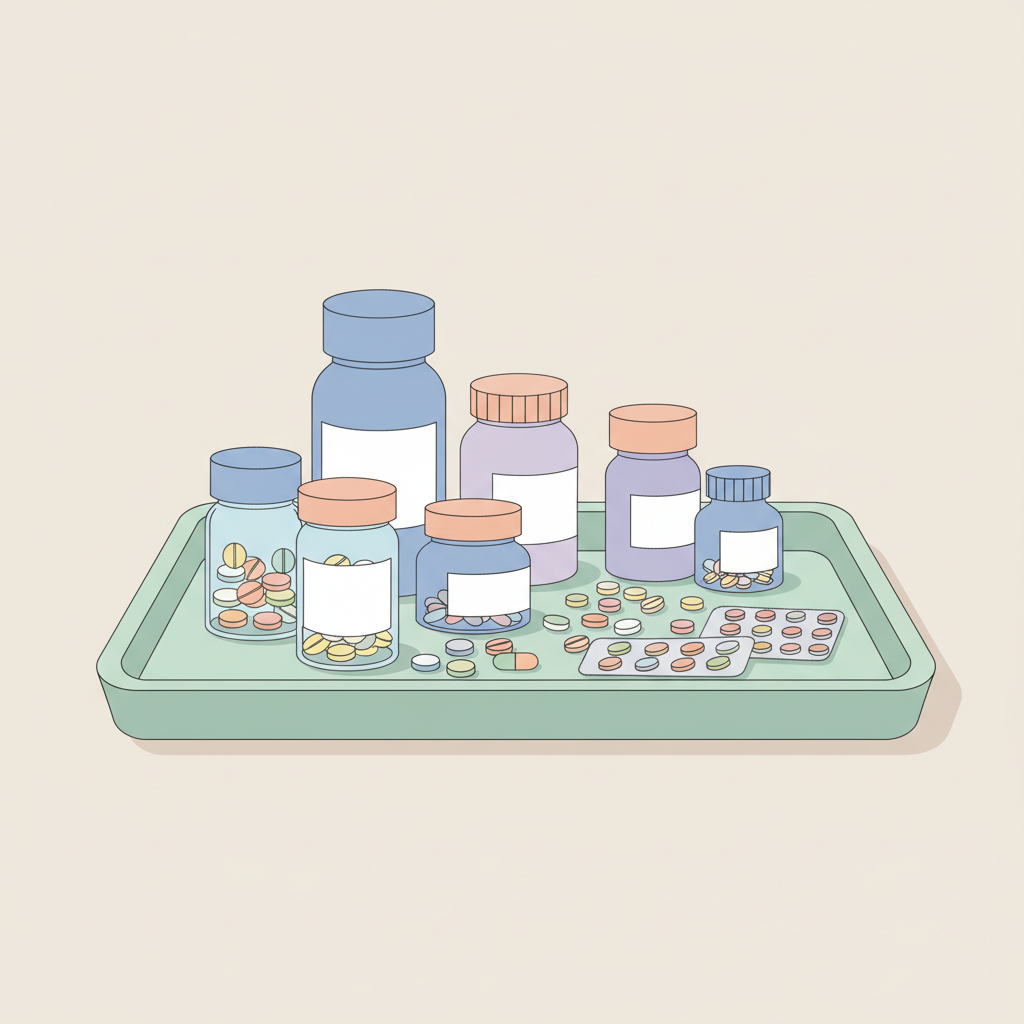 眼科疾患に用いられる点眼薬や内服薬、薬物治療の重要性を説明