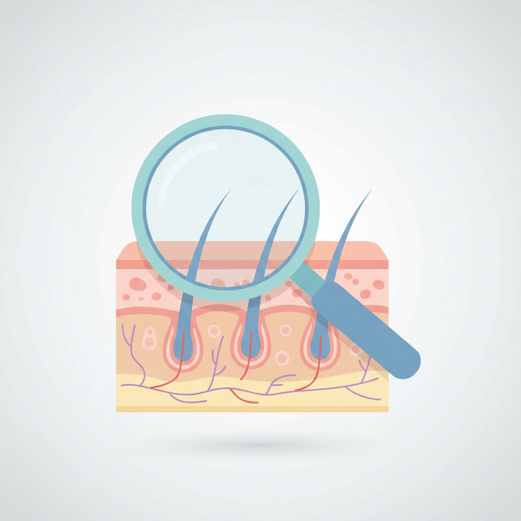 産後抜け毛で悩む女性の頭部と髪の毛の状態、ホルモンバランスの乱れが原因