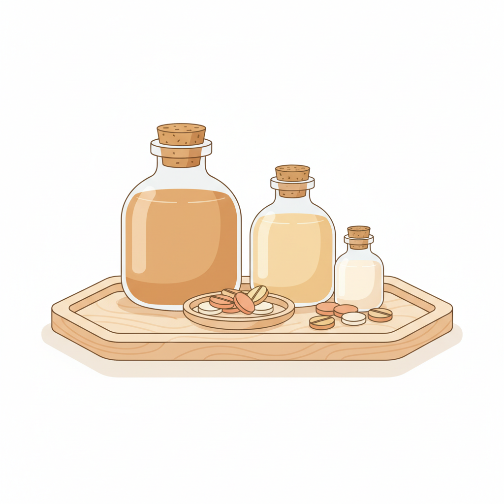 芍薬甘草湯の主要生薬である芍薬と甘草の根茎、漢方薬の原材料