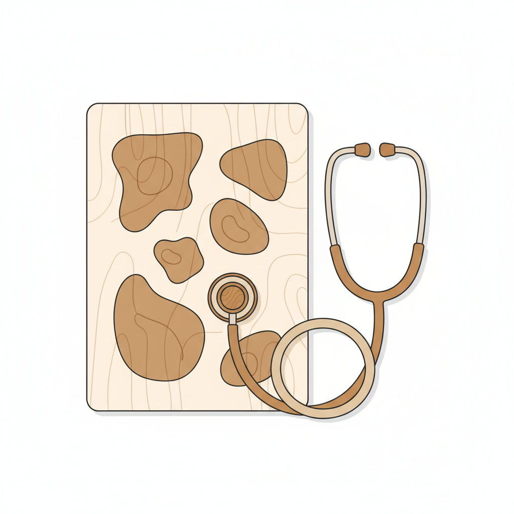 皮膚に赤く膨らんだ発疹が広がる様子。じんましんの主な症状と原因を解説。