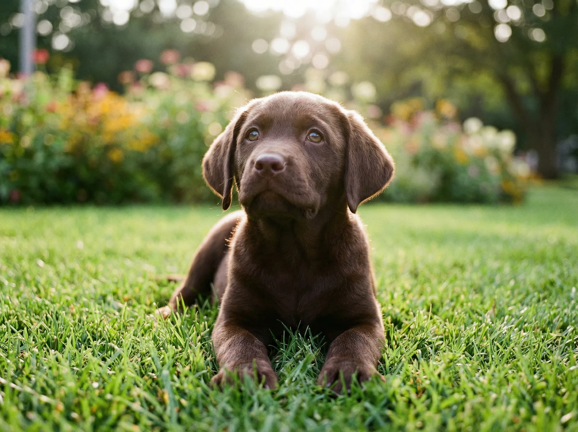 Meet Fudge! 10 weeks old and already the most confident puppy I've ever encountered. He walked into the garden this morning, surveyed his kingdom, and decided he owned it. Those paws though — he is going to be absolutely enormous. Updates to follow 🍫 #LabradorPuppy #ChocolateLab #FudgeTheLab #PuppyLife