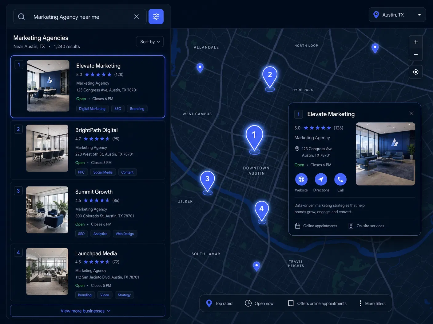 Local SEO map visibility