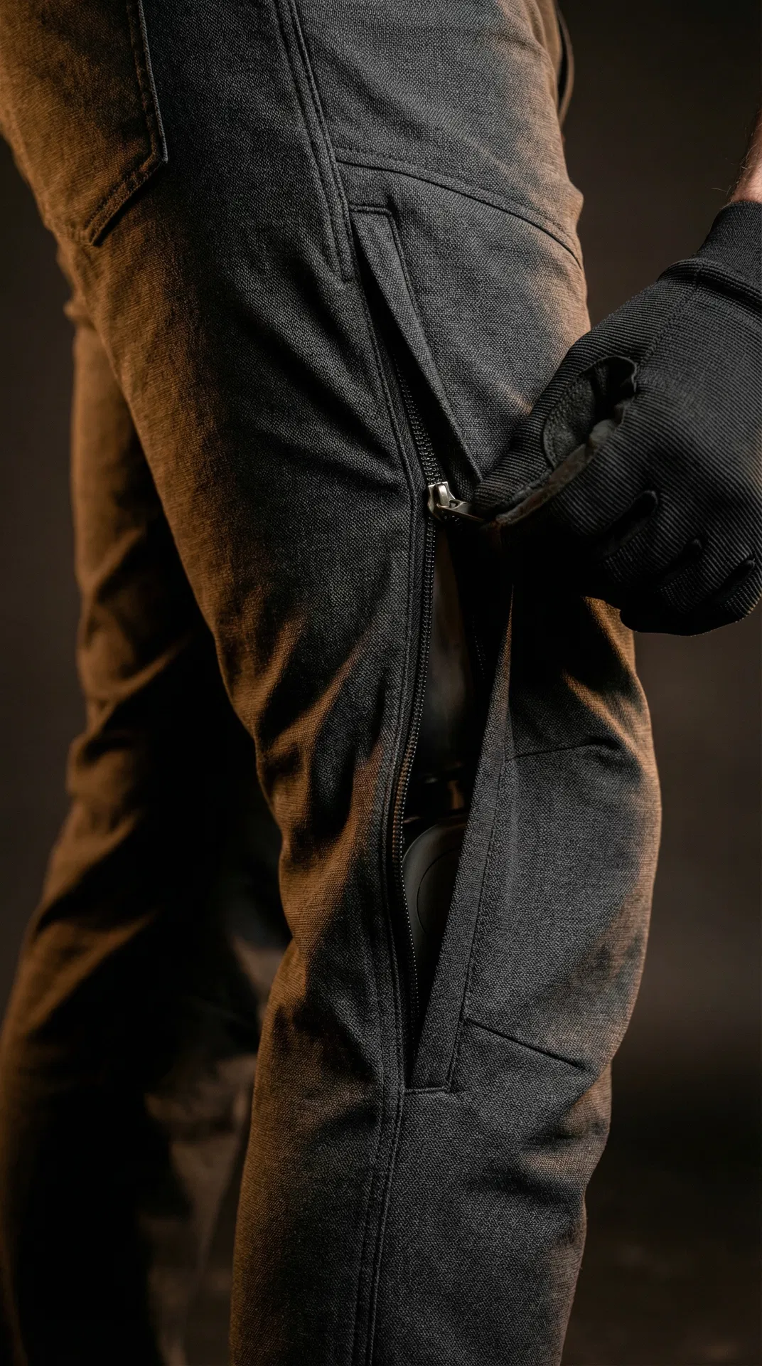 Detalhe do zíper adaptativo