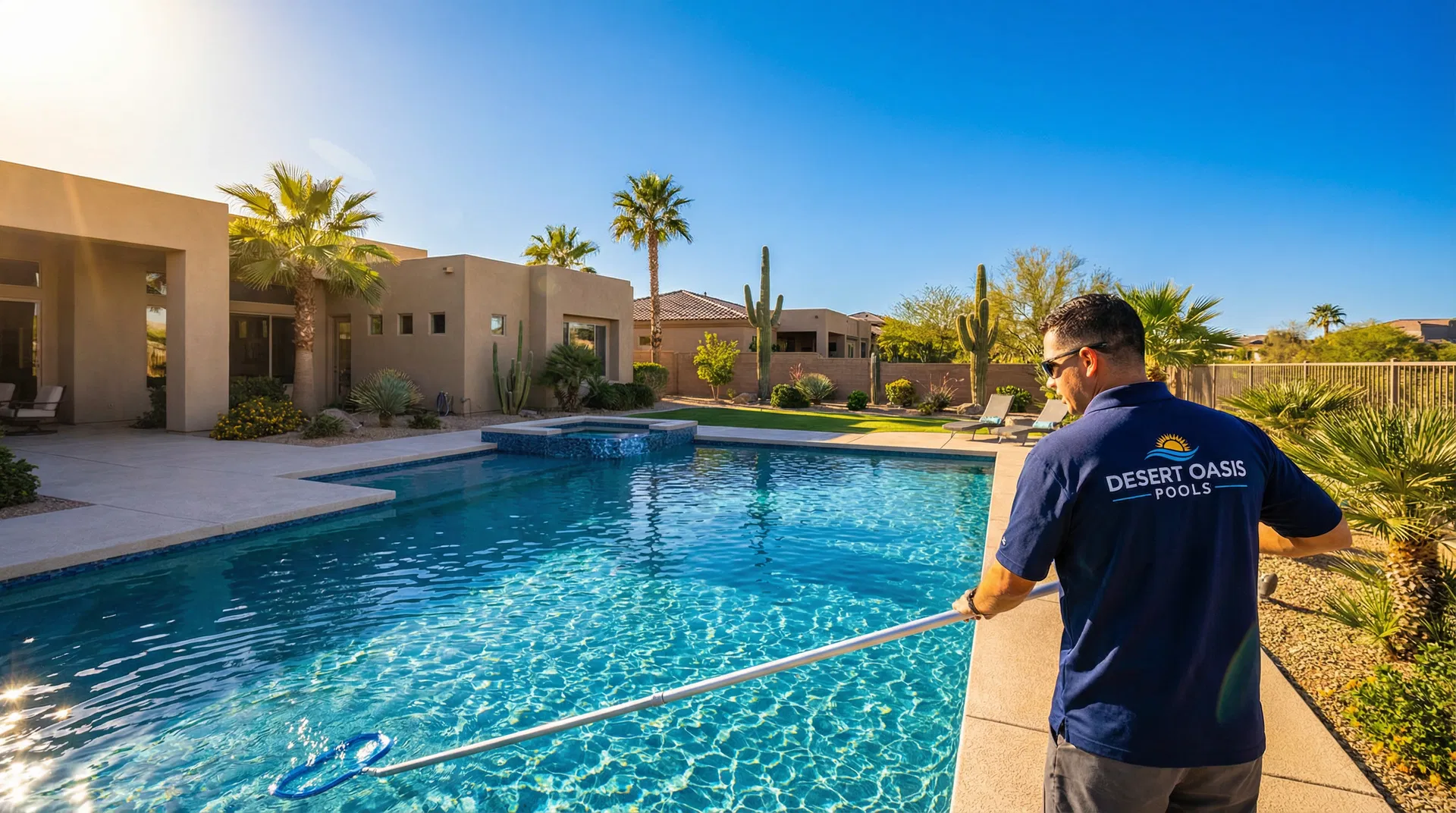 Crystal clear Las Vegas backyard pool — Vegas Pool Cleaning