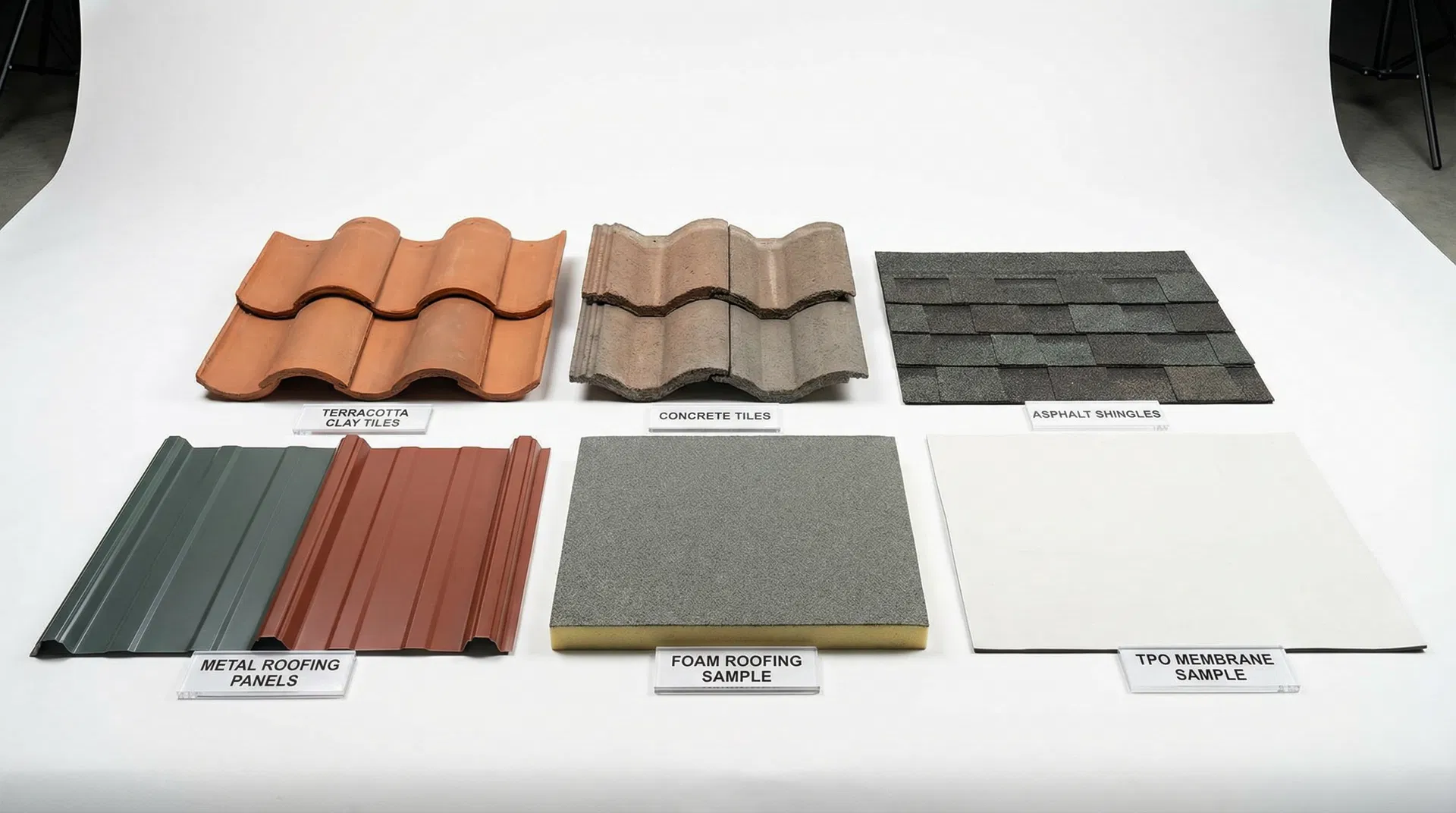 Roofing materials samples