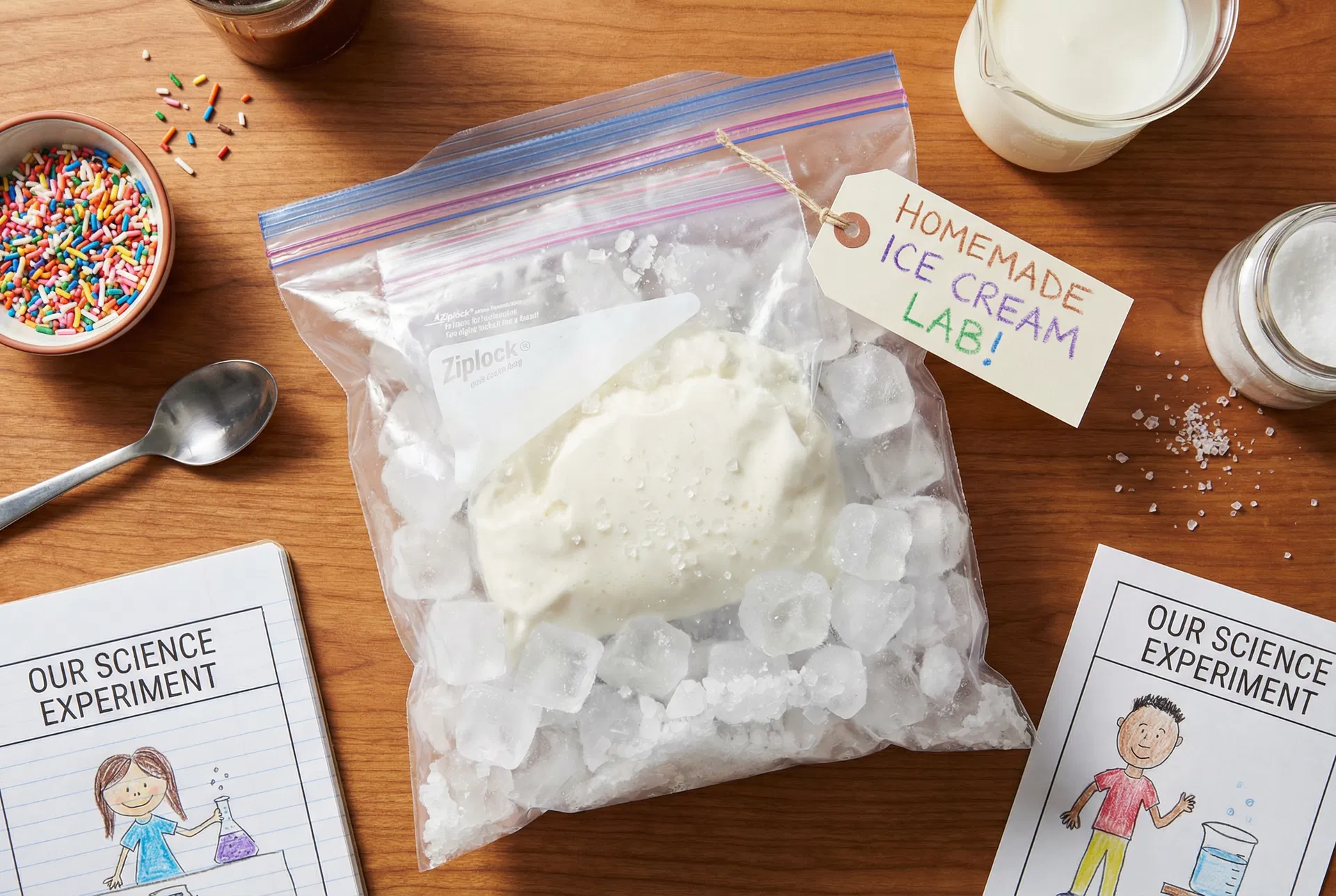 袋でアイスクリーム