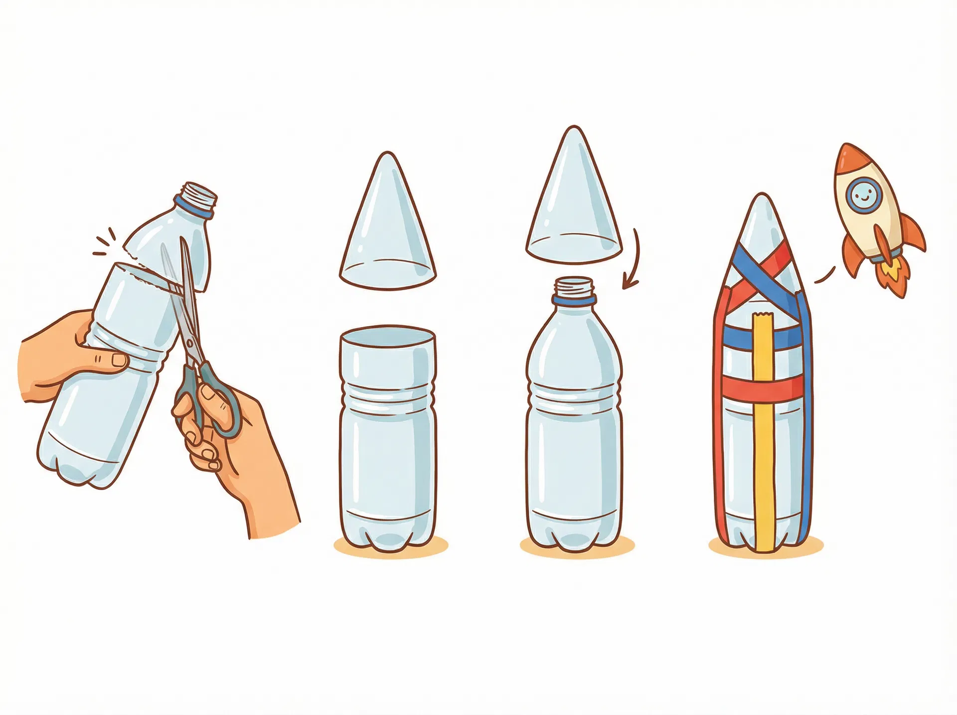 ロケットの先端（頭）を作るのイラスト (1/3)