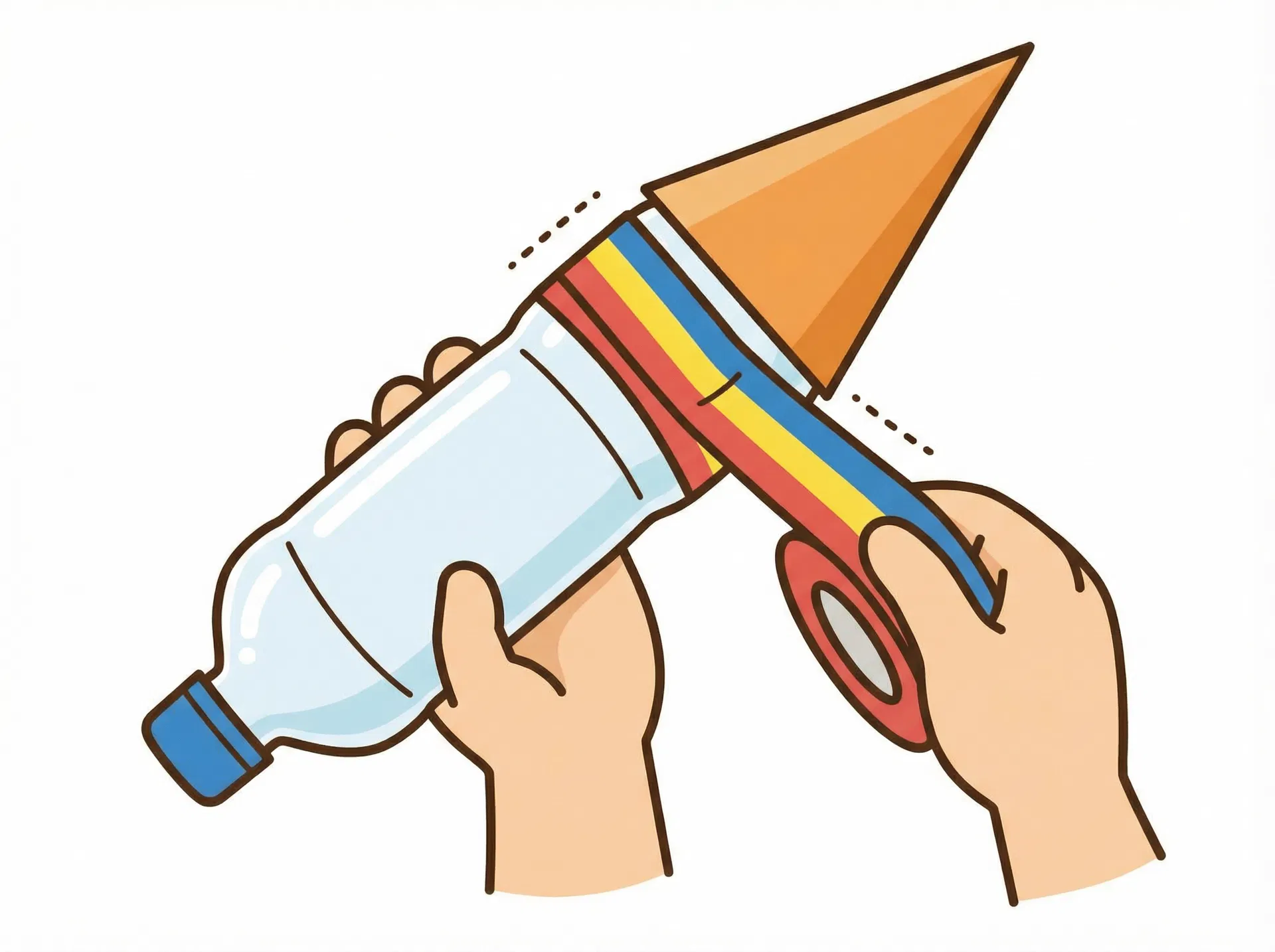 ロケットの先端（頭）を作るのイラスト (3/3)