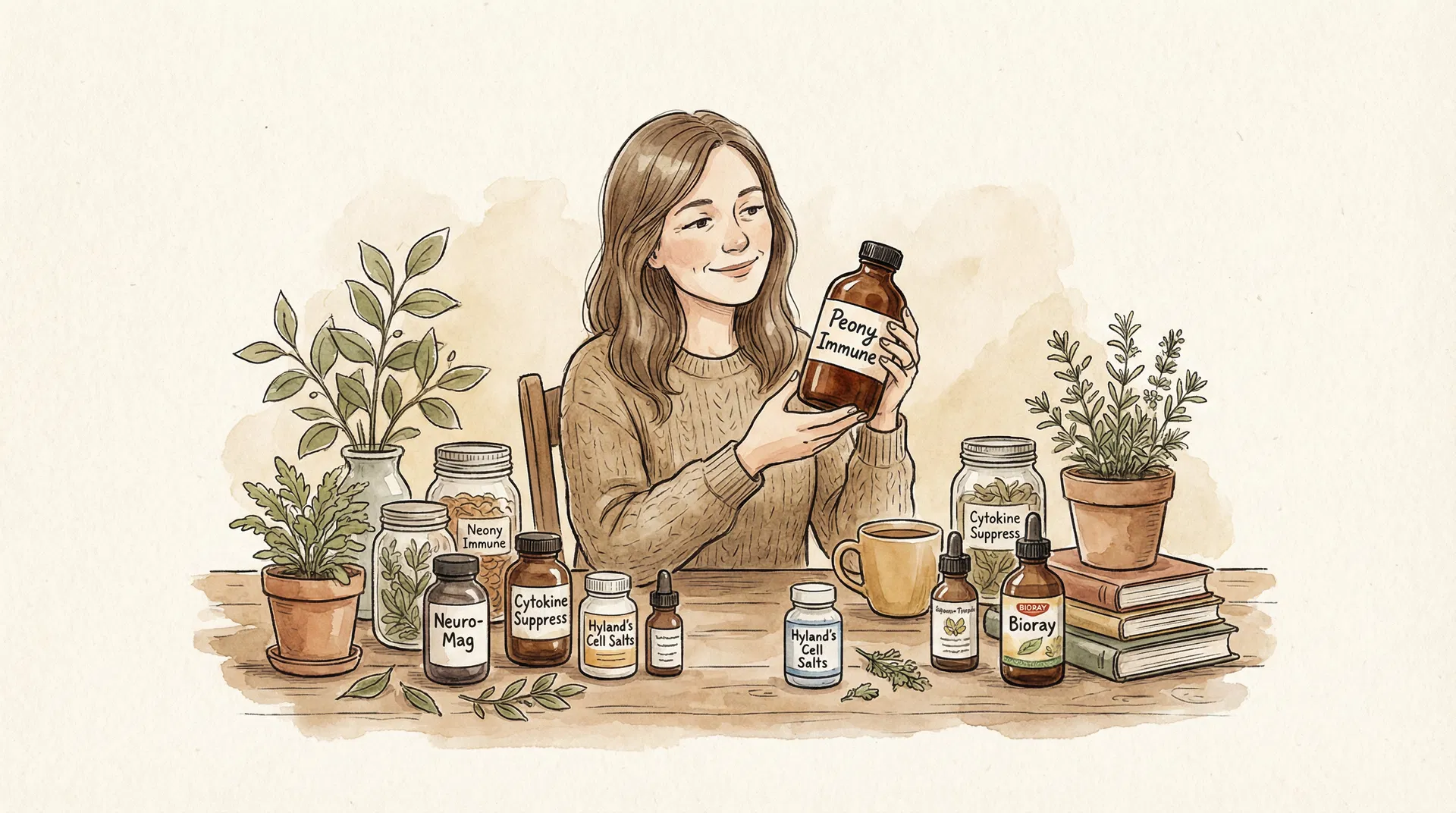 Mom with collection of supplements that actually work