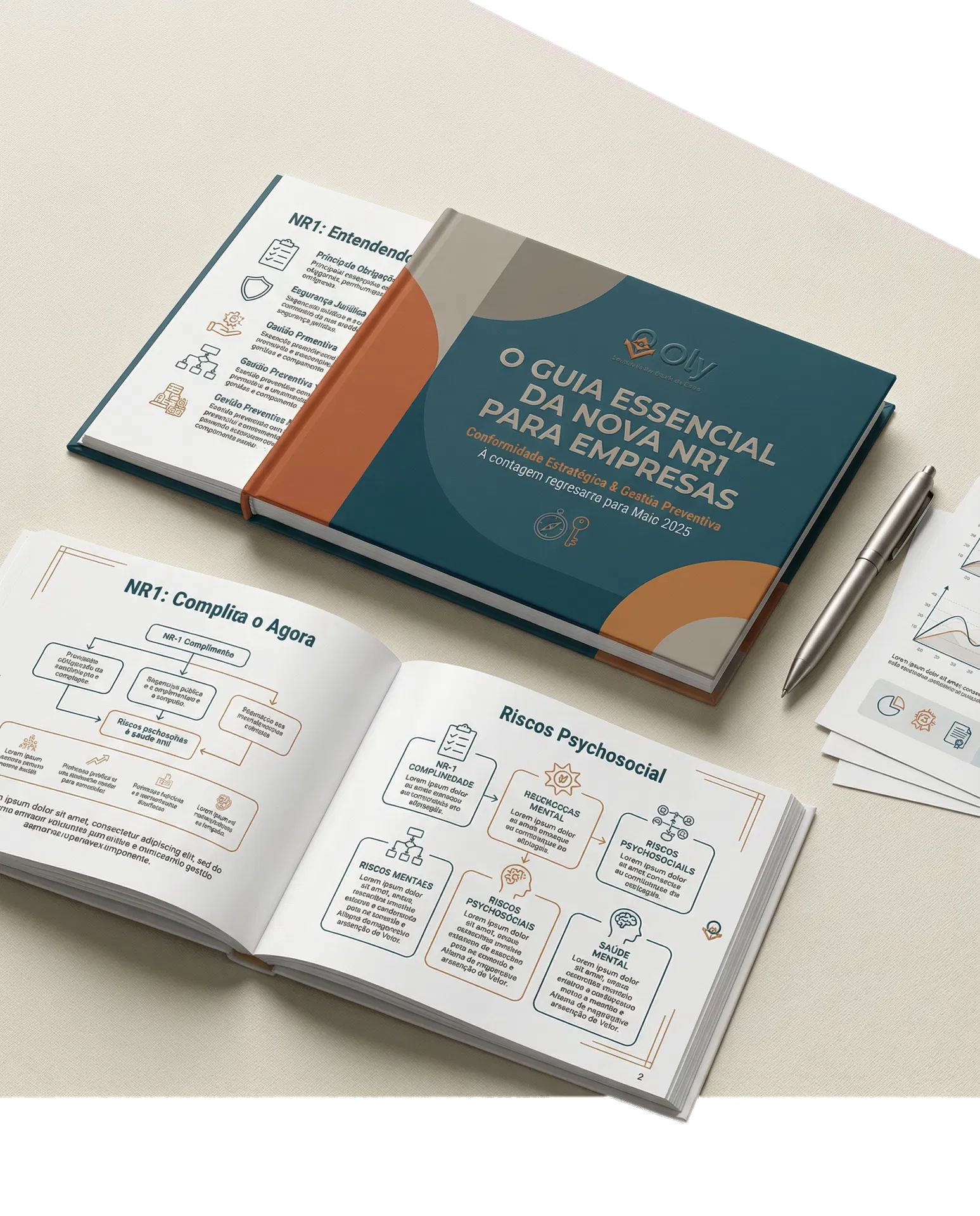 Mockup do e-book da Oly sobre a nova NR-1