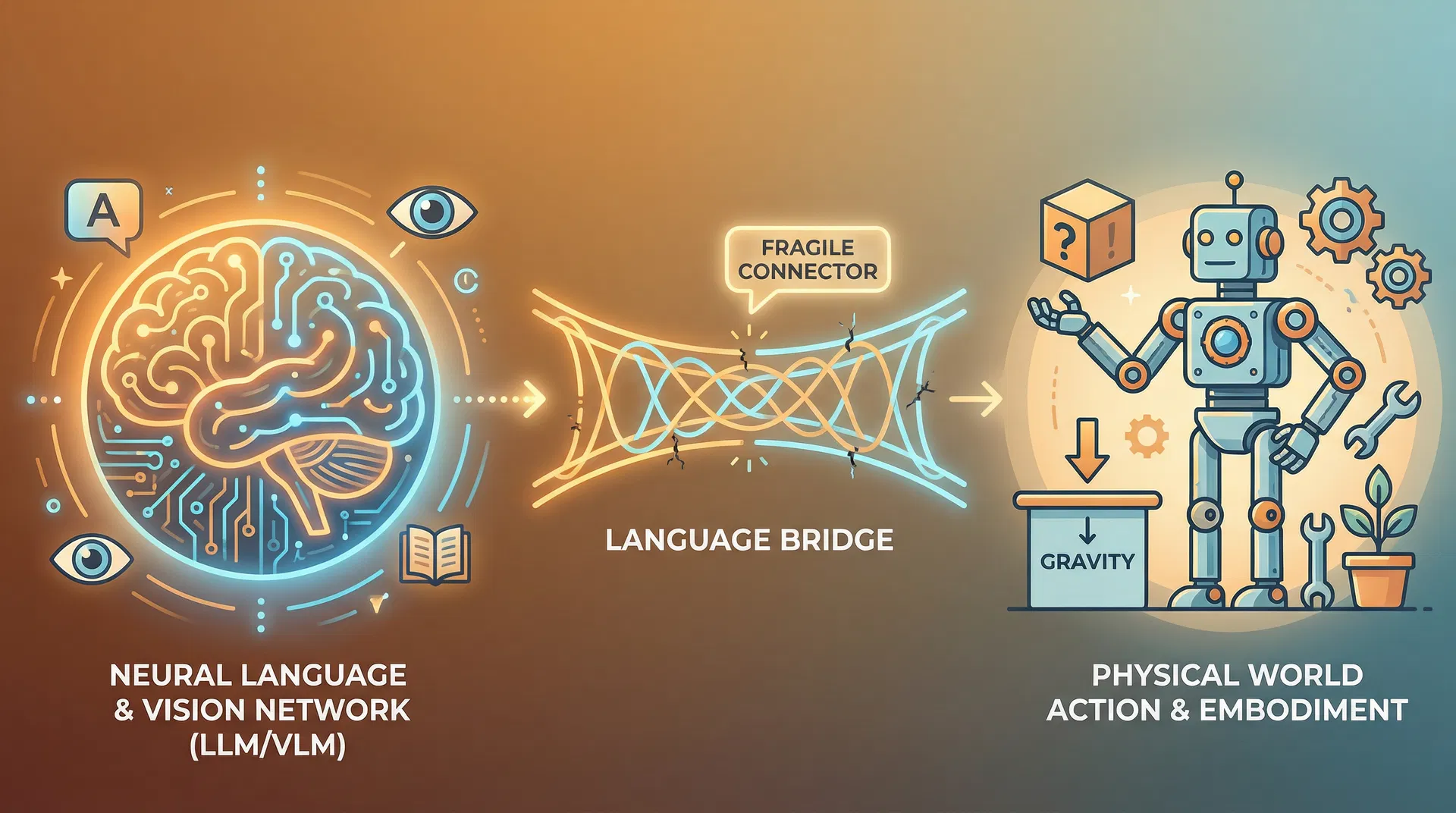 VLA 模型中语言桥接的脆弱性
