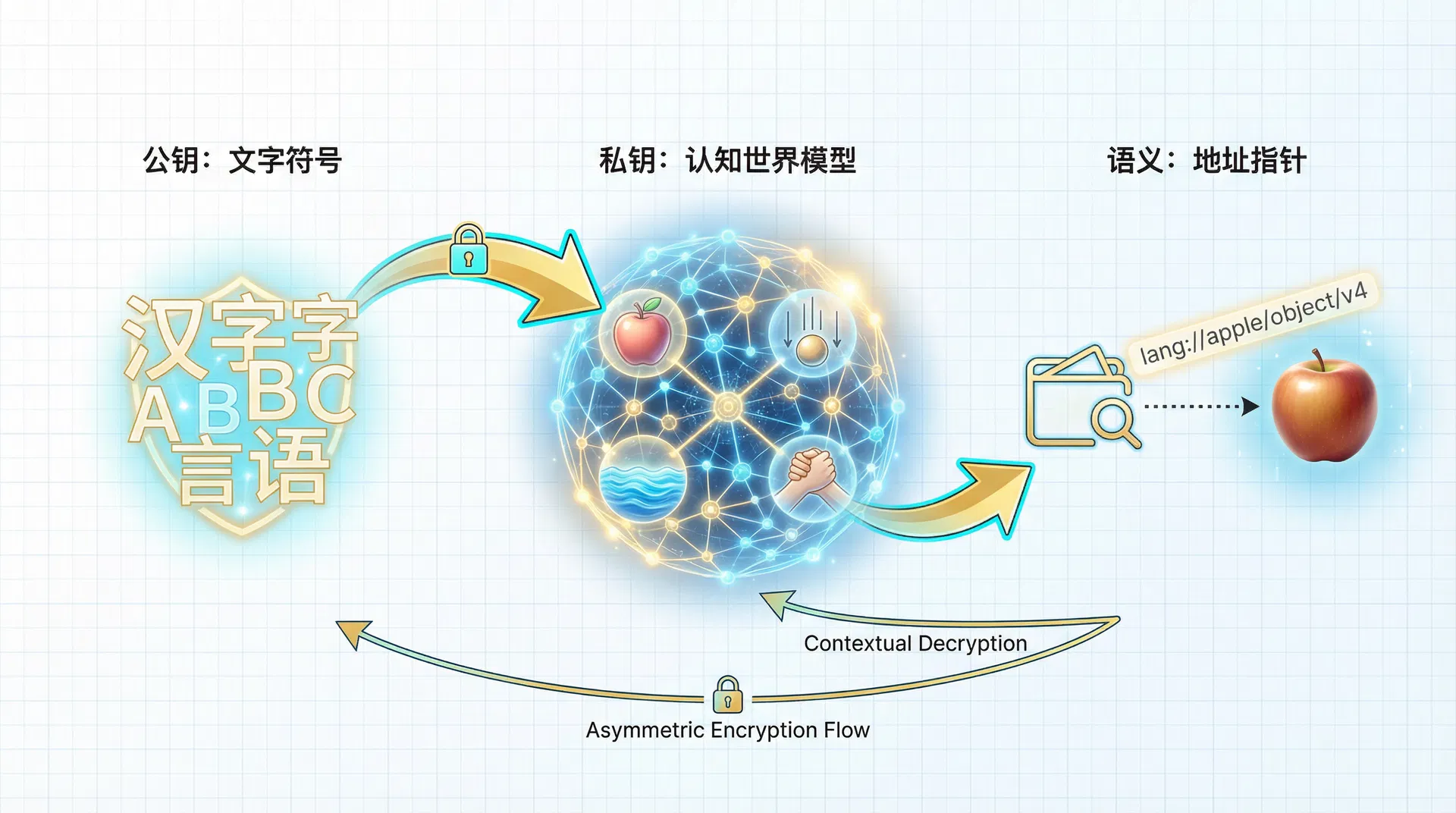 语言非对称加密系统示意图