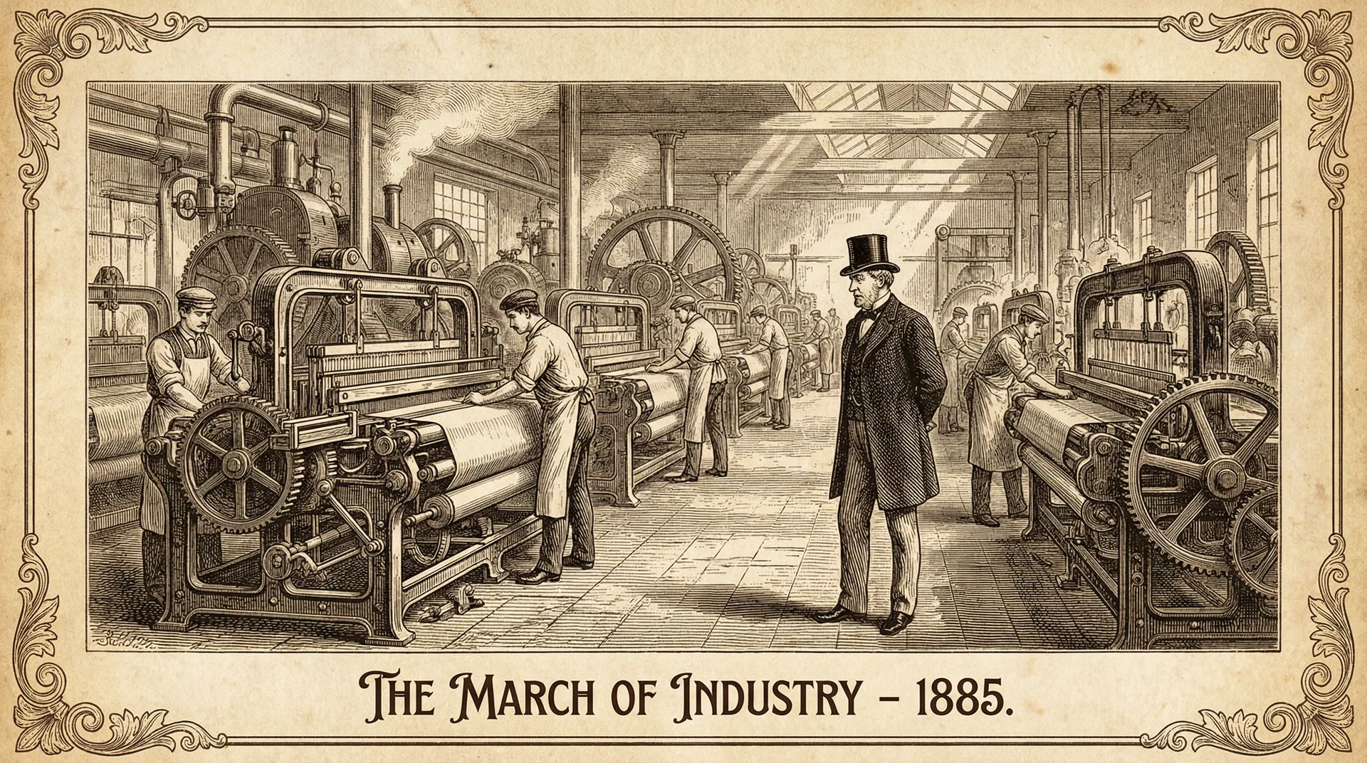 工业革命工厂——蒸汽机械与孤独的手艺人