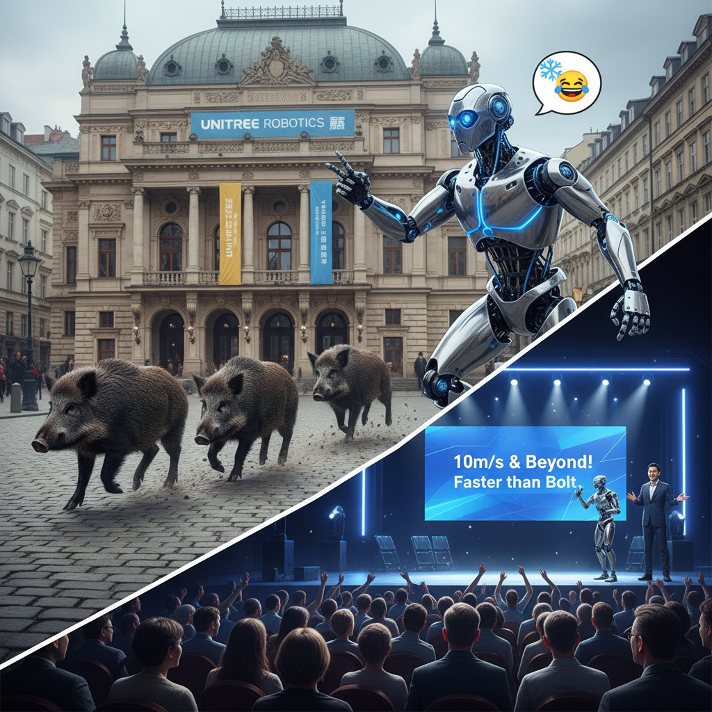 火到欧洲!宇树机器人“爱德华”在华沙街头赶野猪,还登台讲冷笑话!公司人形机器人已跑出10米/秒,王兴兴:今年将超博尔特