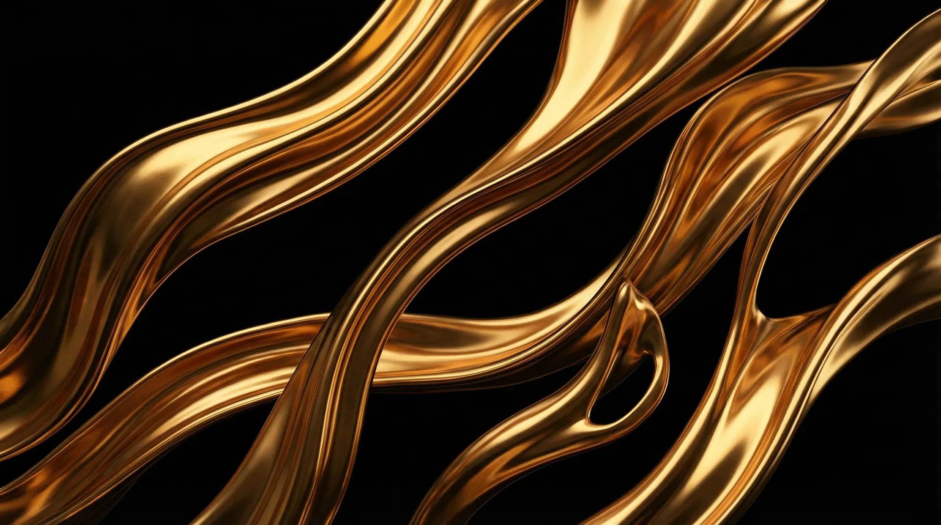 Abstract gold flowing design