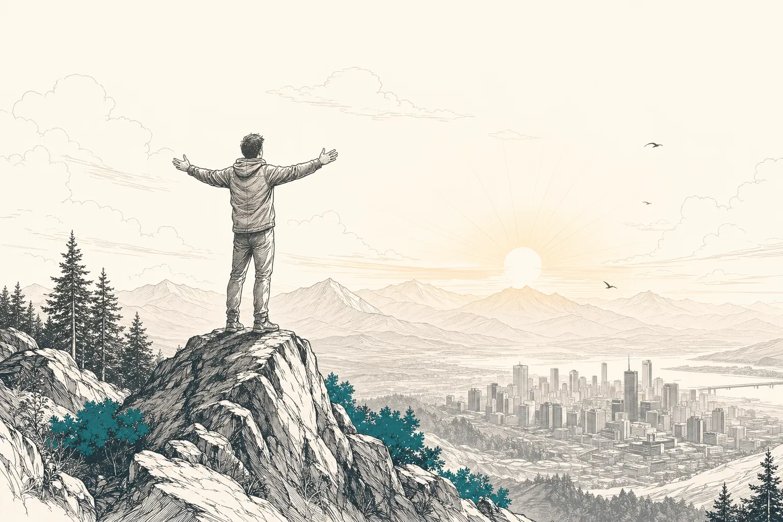 Editorial illustration representing financial freedom and independence