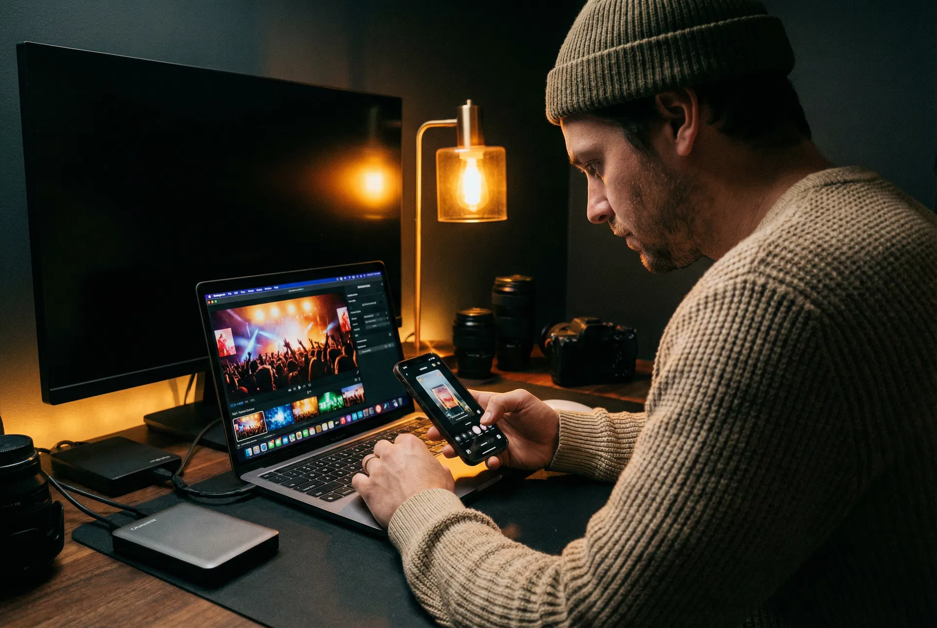 Content creator editing event reels