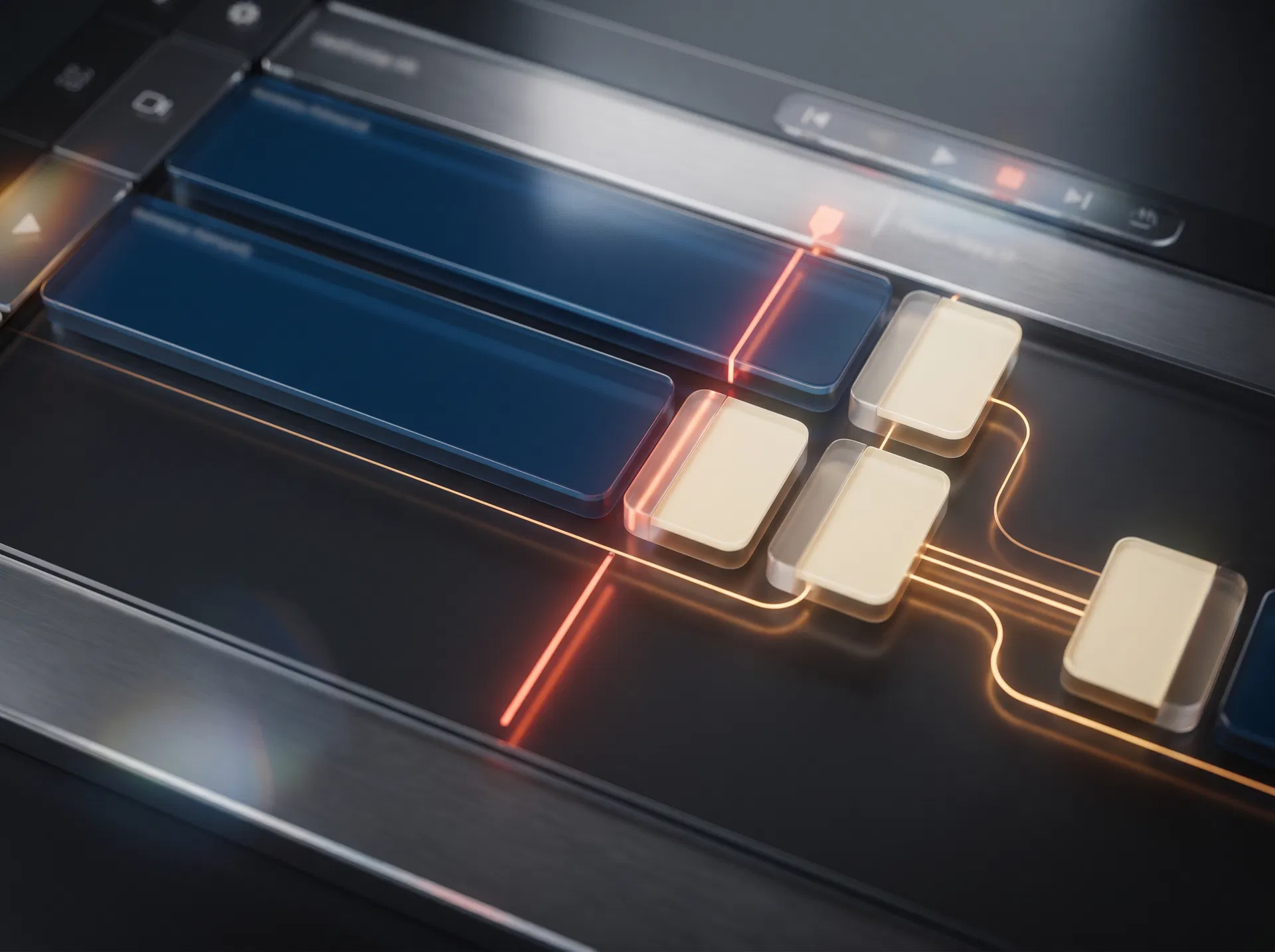 Abstract editing timeline becoming short-form clips