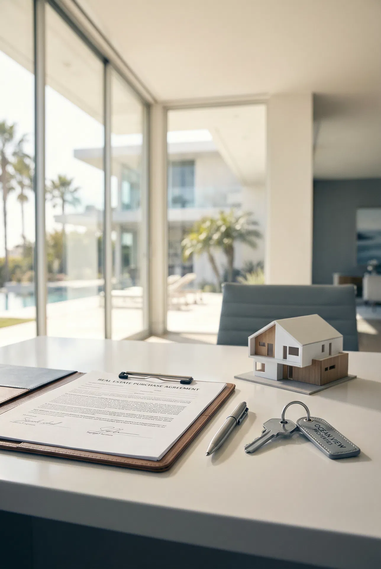 Real estate transaction documents and keys