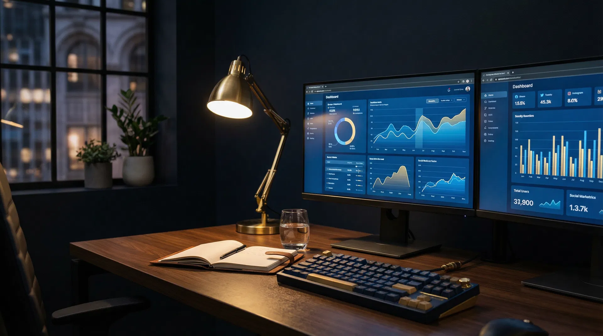 T.P.O. digital marketing command center — analytics dashboards and strategy workspace
