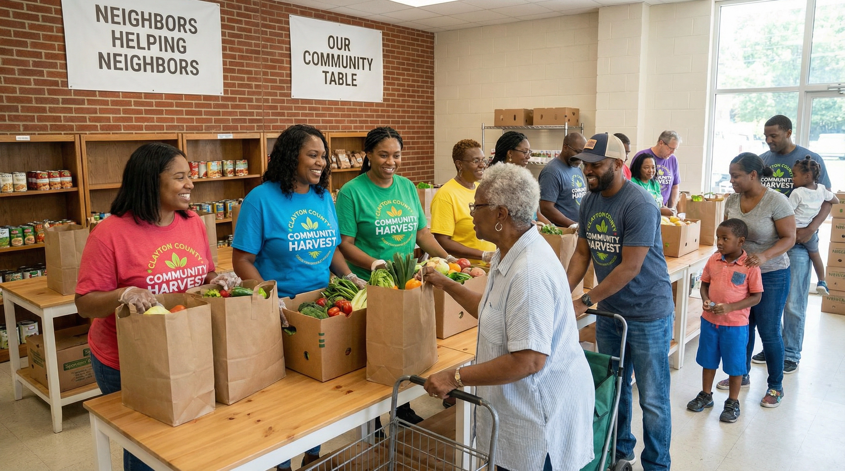 Clayton County community food pantry volunteers